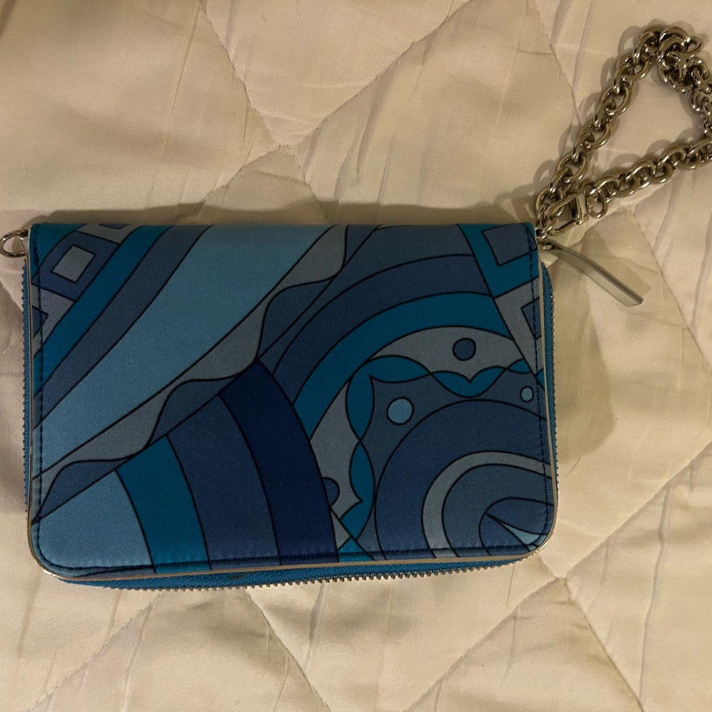 Ann Taylor Blue and Gray Clutch